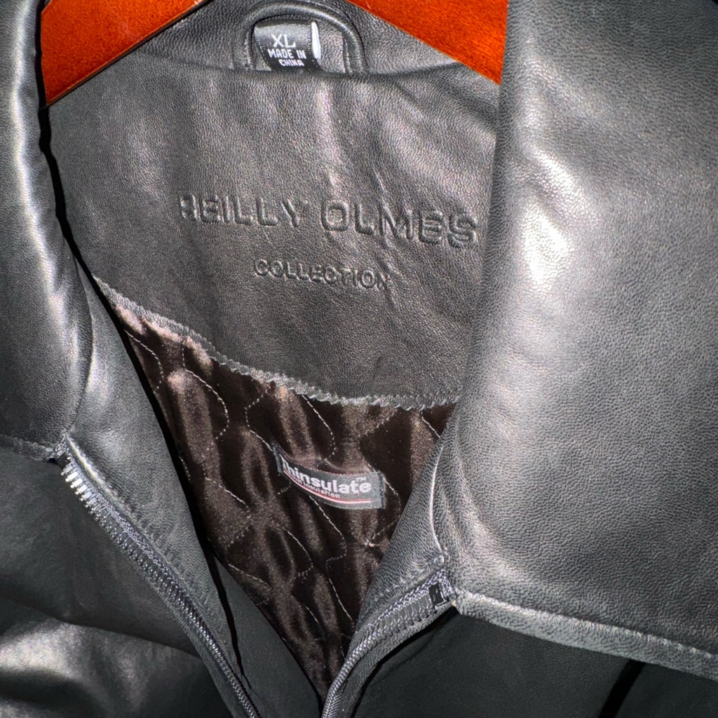Reilly Olmes Mens Leather Bomber Jacket